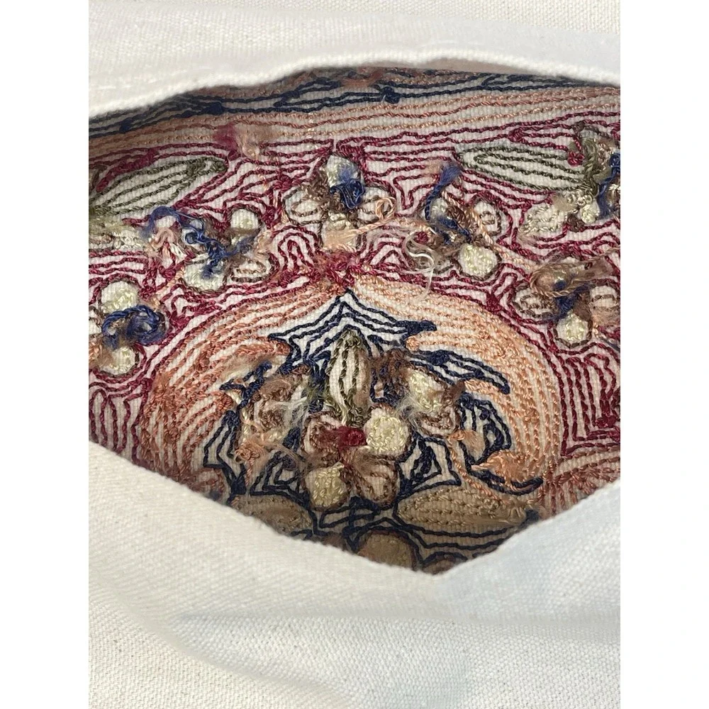 Handmade Istanbul Embroidered Pillow Cover Turkish Floral Textile 16x15